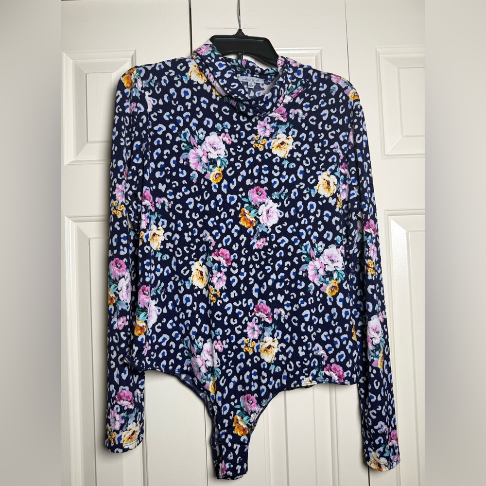 White Birch Vibrant Floral‎ and Animal Print Bodysuit